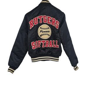 Vintage Champion RUTGERS Pioneers Softball Varsity Coat jacket Women's S 3400
